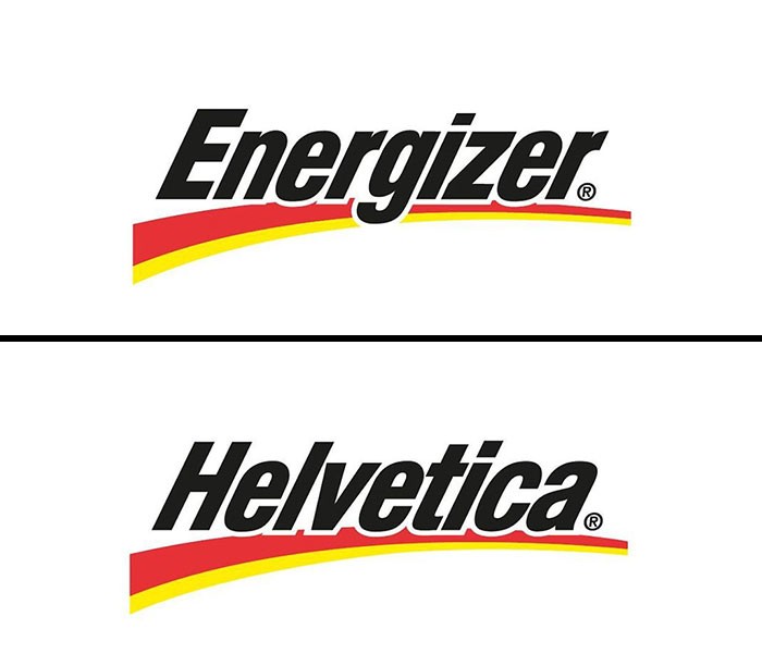 Λογότυπο Energizer γραμμένο με τη γραμματοσειρά Helvetica