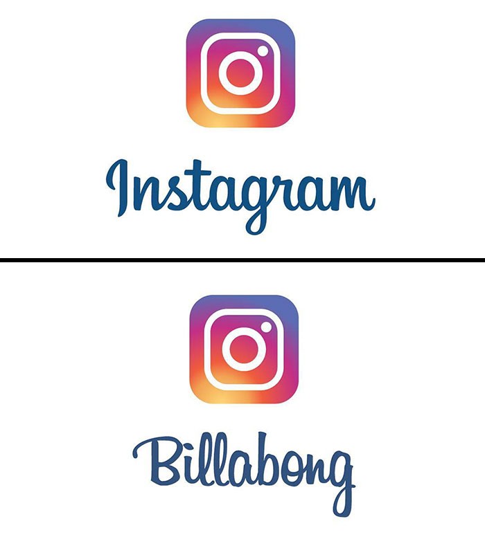 Λογότυπο Instagram γραμμένο με τη γραμματοσειρά Billabong