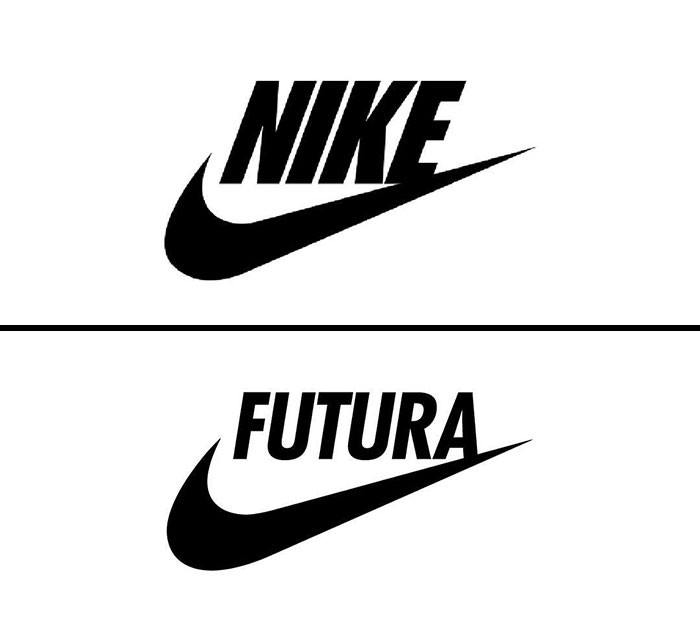 Λογότυπο Nike γραμμένο με τη γραμματοσειρά Futura