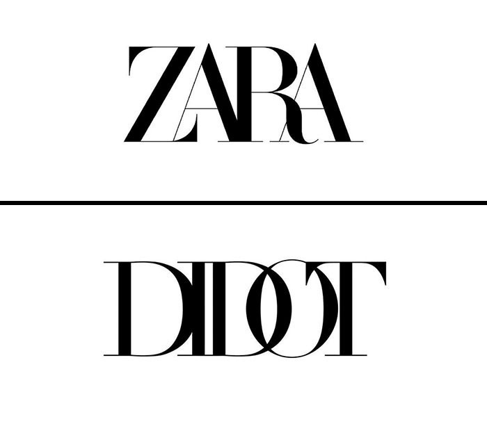 Λογότυπο Zara γραμμένο με τη γραμματοσειρά Didot